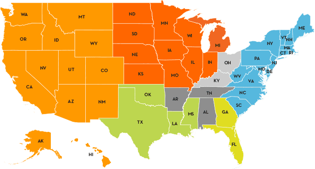 Poly Processing Sales Territories