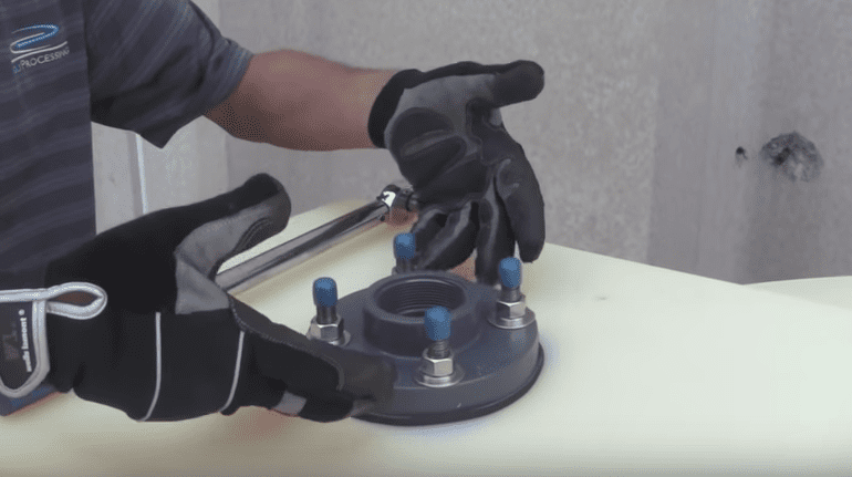 How to Adjust a Bolted Flange Fitting on a Polyethylene Tank