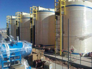 Polyethylene tanks with ladders