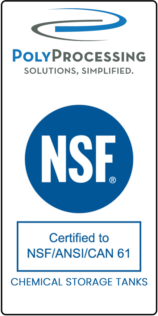NSF/ANSI 61 Standards Certified Poly Chemical Tanks Poly Processing