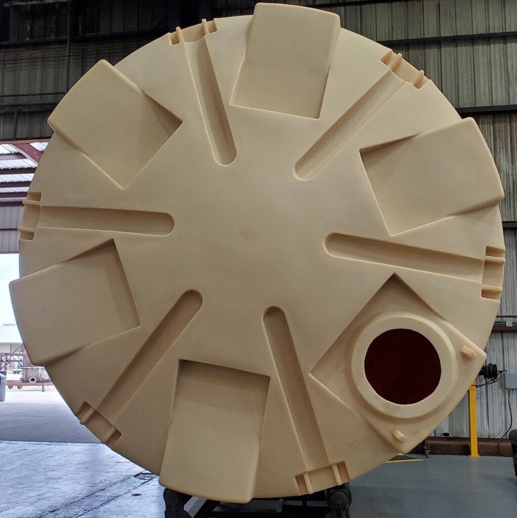 Top-down view of a 15,500 Gallon XLPE Tank